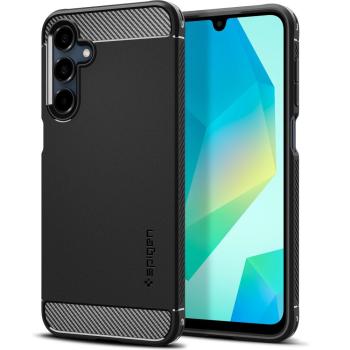 Samsung Galaxy A16 4G / 5G ( SM-A166 / SM-A165 ) Spigen Rugged Armor Case Cover, Black | Чехол Кейс Кабура Бампер для Телефона