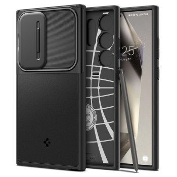 Samsung Galaxy S24 Ultra (SM-S928) Spigen Optik Armor Case Cover, Black | Чехол Кейс Бампер Обложка для Телефона