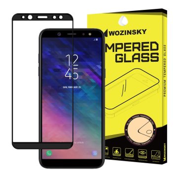 5D защитное стекло для Samsung Galaxy A6 2018 (A600F), черное закруглённое (Tempered...
