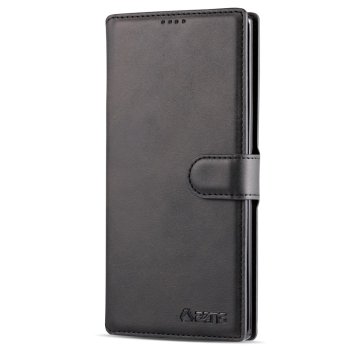 Samsung Galaxy Note 10 Plus (SM-N975F) AZNS Leather Stand Case Cover with Card Slots, Black | Чехол для...