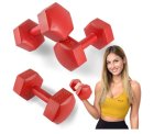 4Fizjo Гантели Вес для Фитнеса Аэробики Спорта Тренировок 2x3кг, Красные | Dumbbells Weight for Fitness Aerobics