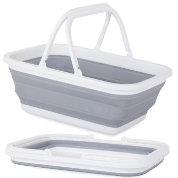 Силиконовая Складная Корзина Тазик с Ручками | Silicone Folding Basket Bowl with Handles