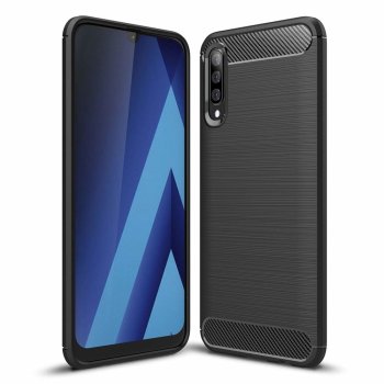 Samsung Galaxy A50 2019 (SM-A505F) Carbon Fiber TPU Case - Black | Чехол для телефона