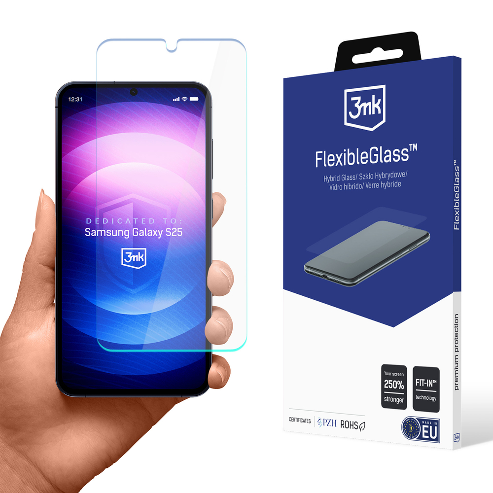 Гибридное стекло 3mk FlexibleGlass для Samsung Galaxy S25