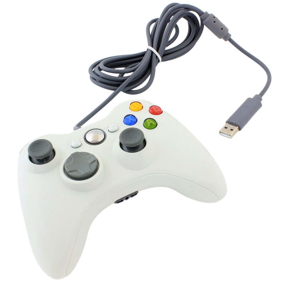 Проводной геймпад для PC и Xbox 360 с вибрацией, белый (0)