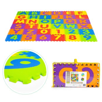 Большой детский коврик-пазл ЭВА буквы цифры 178x178 см 36 эл. ECOTOYS