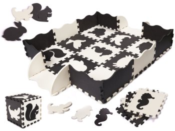 Детский игровой коврик-пазл Животные - 25 шт., 30x30см