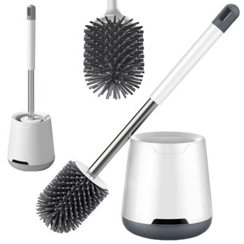 Силиконовая Щётка для Унитаза, Белый/Серый | Silicone Toilet Brush