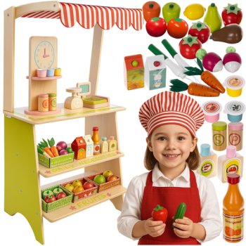 Деревянный игровой магазин с аксессуарами Kruzzel 24888