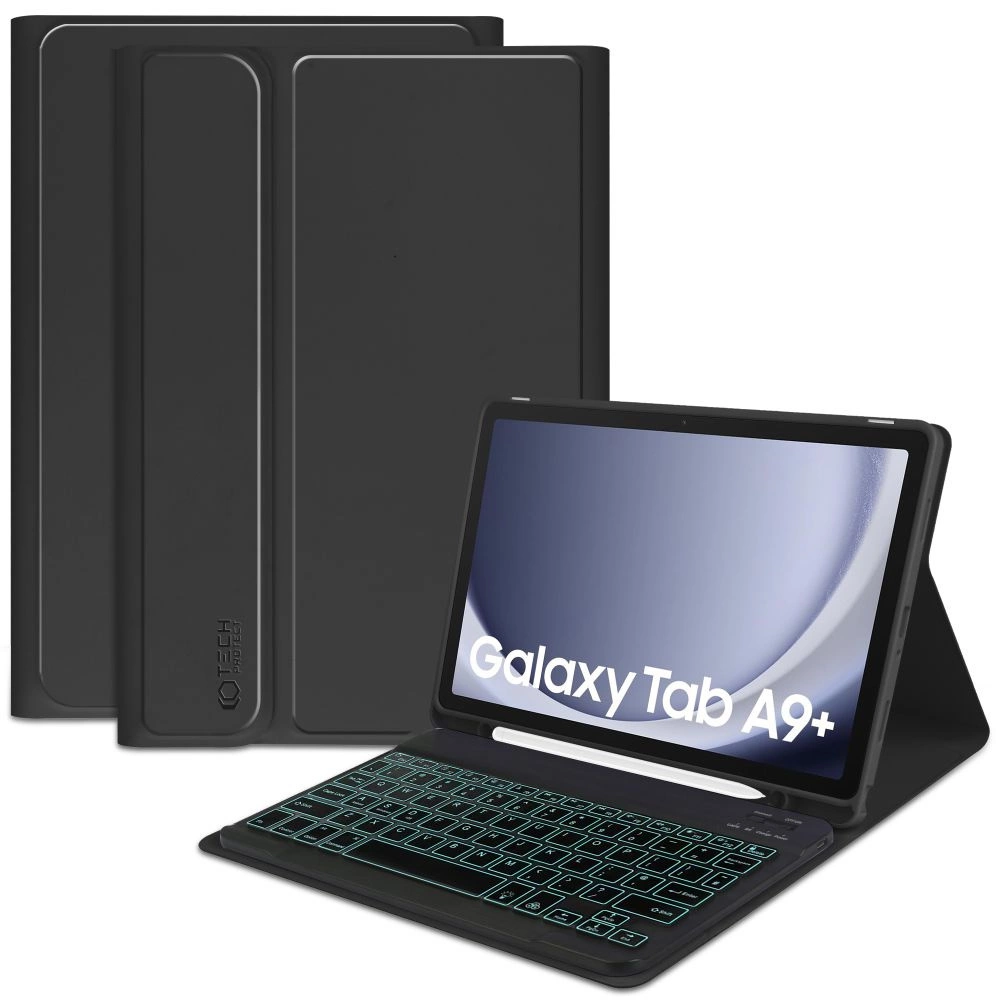 Samsung Galaxy Tab A9+ Plus (SM-X210, X215, X216B) Tech-Protect SC Pen Case Cover with Bluetooth Keyboard, Black | Чехол Книжка для Планшета