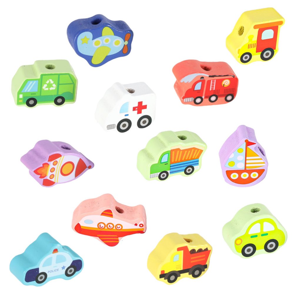 Деревянная шнуровка для детей Транспорт и дорожные знаки (1)