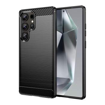 Samsung Galaxy S25 Ultra ( SM-S938 ) Carbon Flexible Cover TPU Case, Black | Чехол Кабура для Телефона Кейс