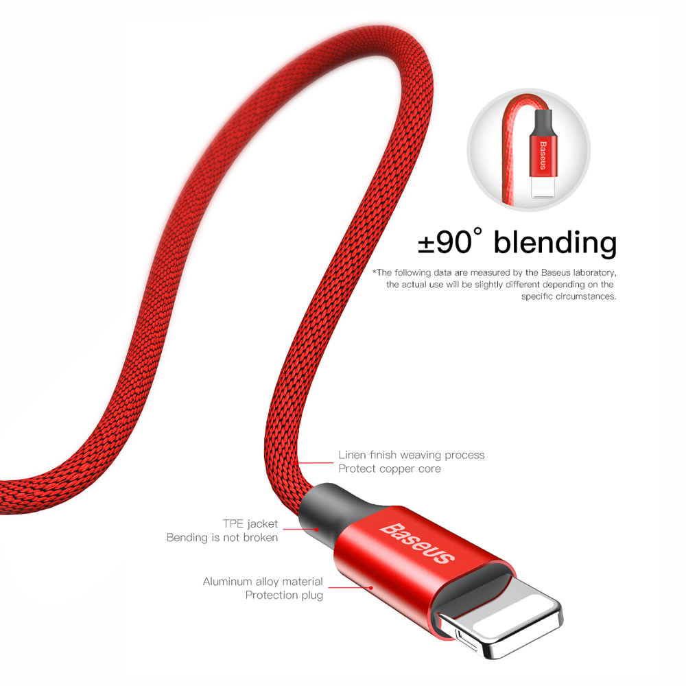 Baseus Yiven USB to Apple iPhone Lightning Cafule Data Charging Cable, 2A, 1.8m, Red | Провод для... (0)