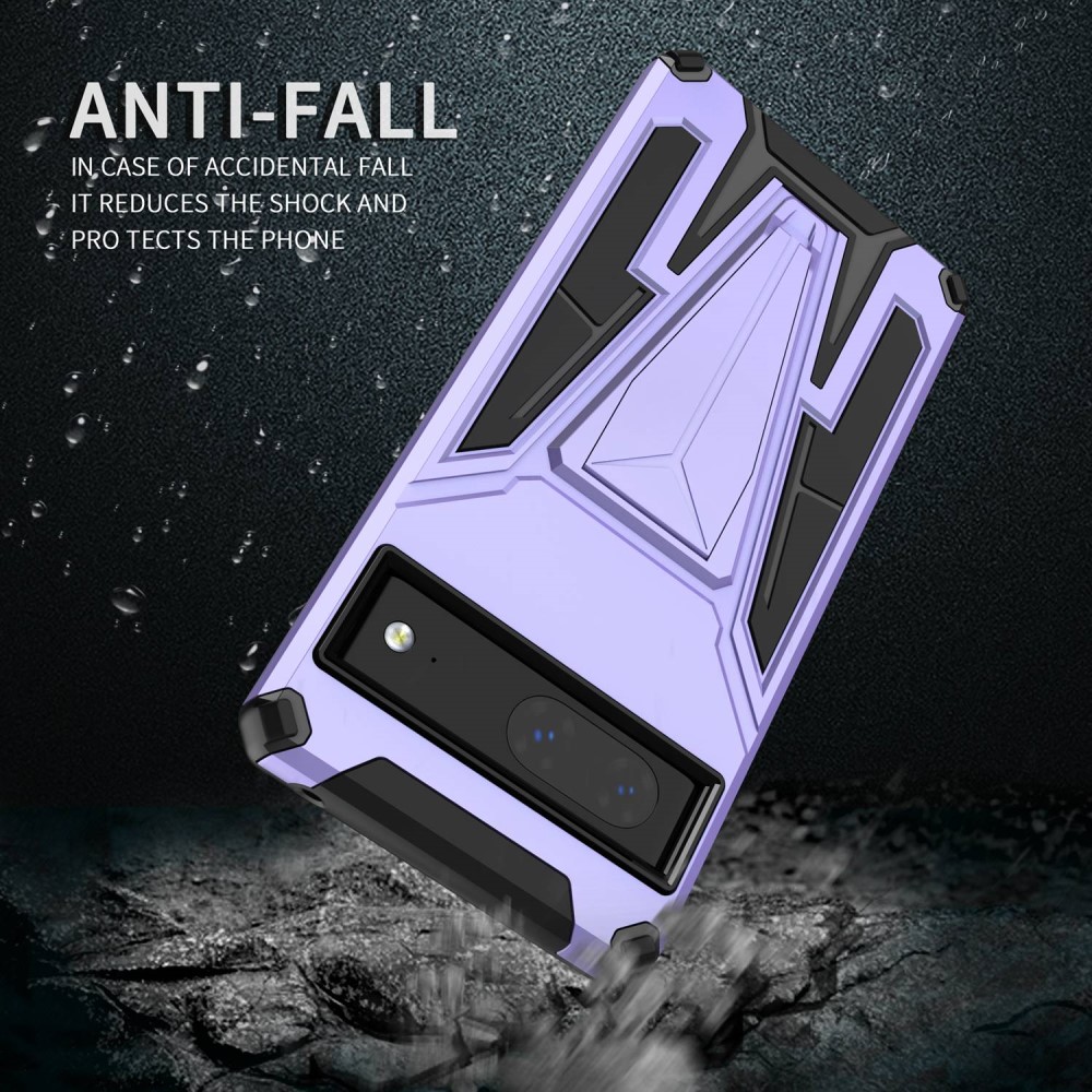 Google Pixel 7 Built-in Metal Sheet PC + TPU Hybrid Case Cover, Purple | Чехол Кейс Кабура Бампер... (1)