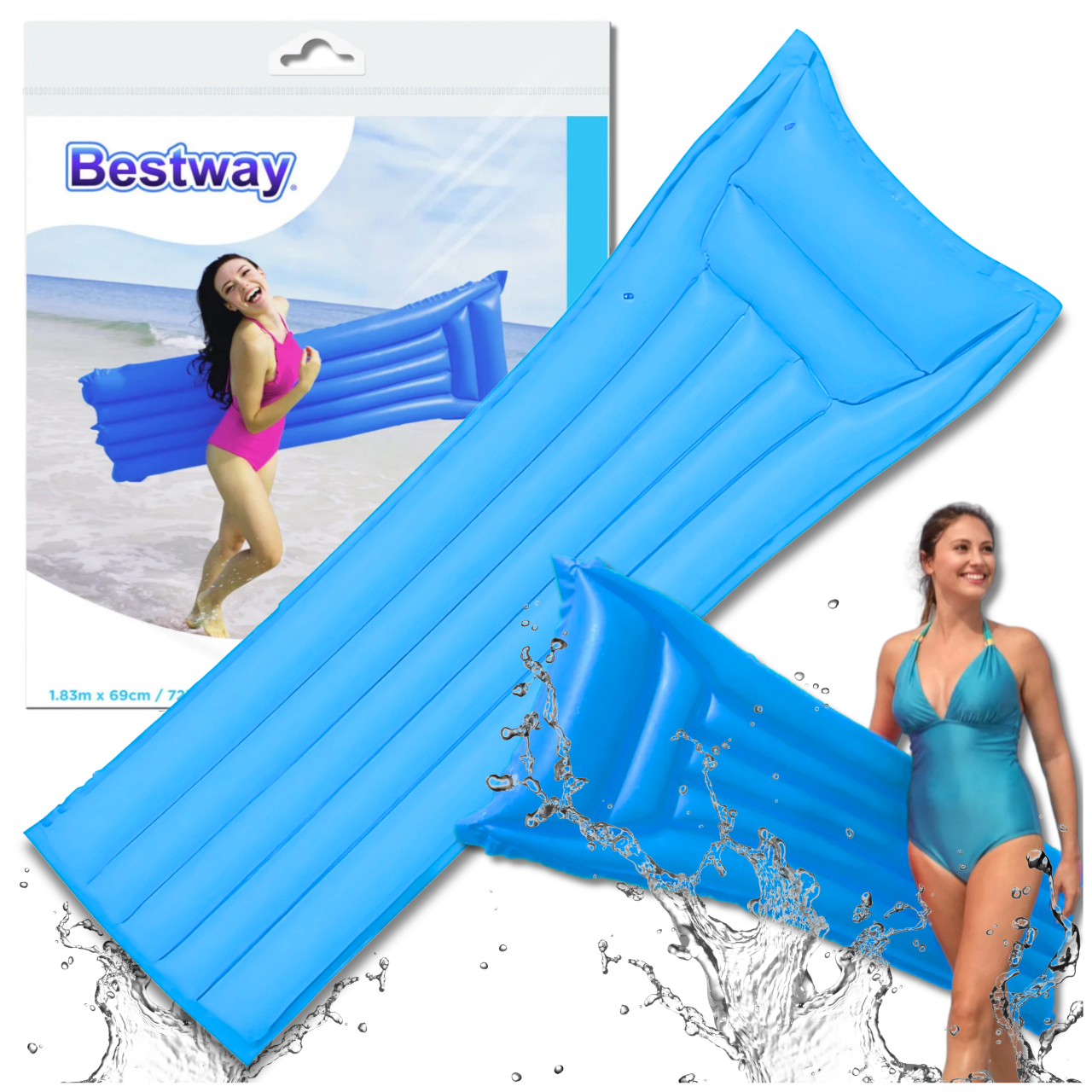 Bestway Надувной матрас для плавания 183 x 69 см, синий