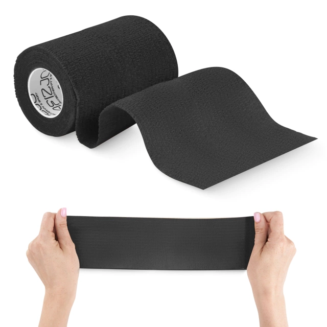 Самофиксирующийся когезивный бинт 4FIZJO 4,5 м × 10 см, черный