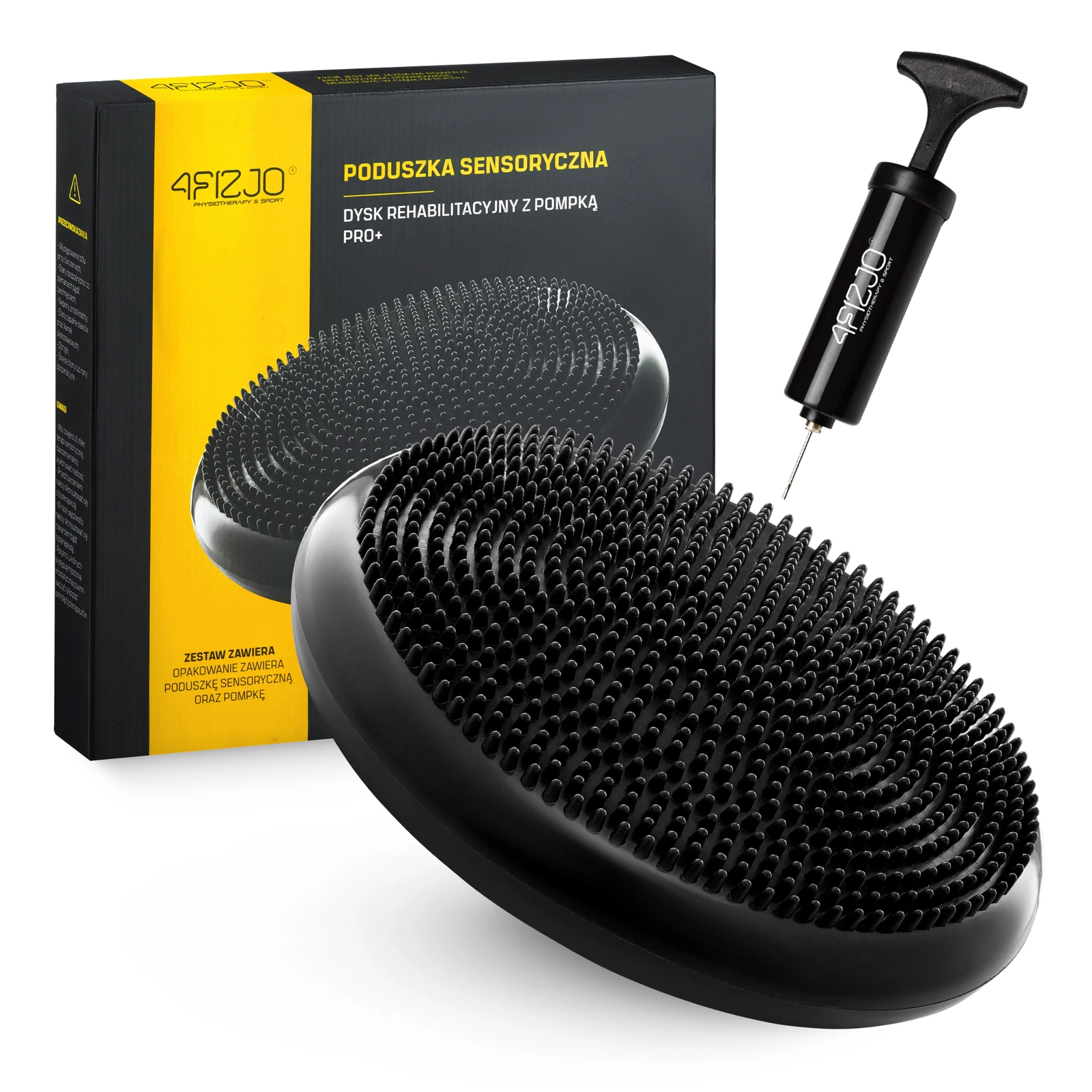 Балансировочная подушка 4FIZJO PRO+ для фитнеса 33 см, черная