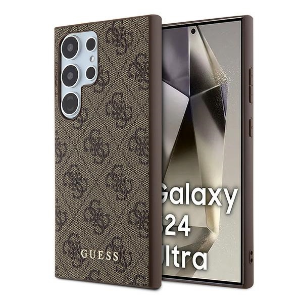 Samsung Galaxy S24 Ultra (SM-S928) Guess 4G Metal Gold Logo Case Cover, Brown | Чехол Кейс Бампер...