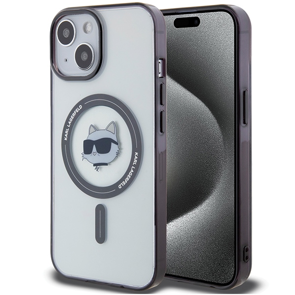 Apple iPhone 15 Plus 6.7'' Karl Lagerfeld IML Choupette`s Head MagSafe Cover Case, Transparent | Чехол Кейс...