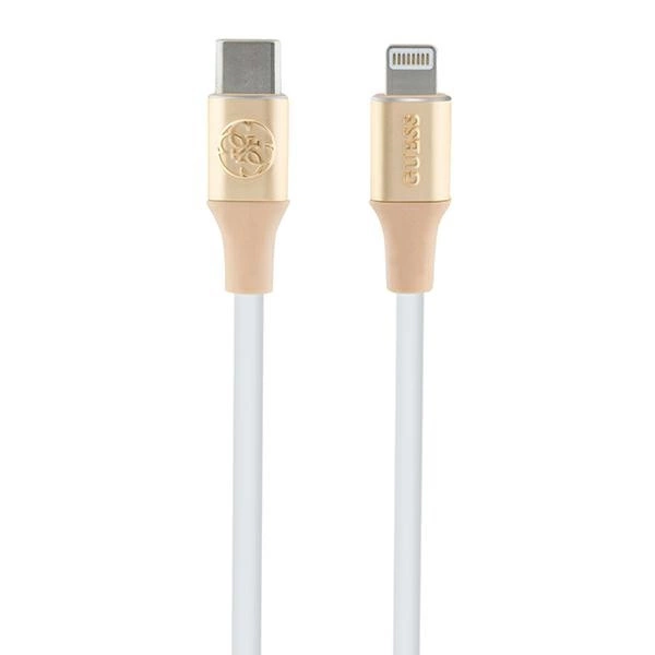 Кабель Guess Ebossed Logo USB-C / Lightning 1,5 м с быстрой зарядкой - золотой