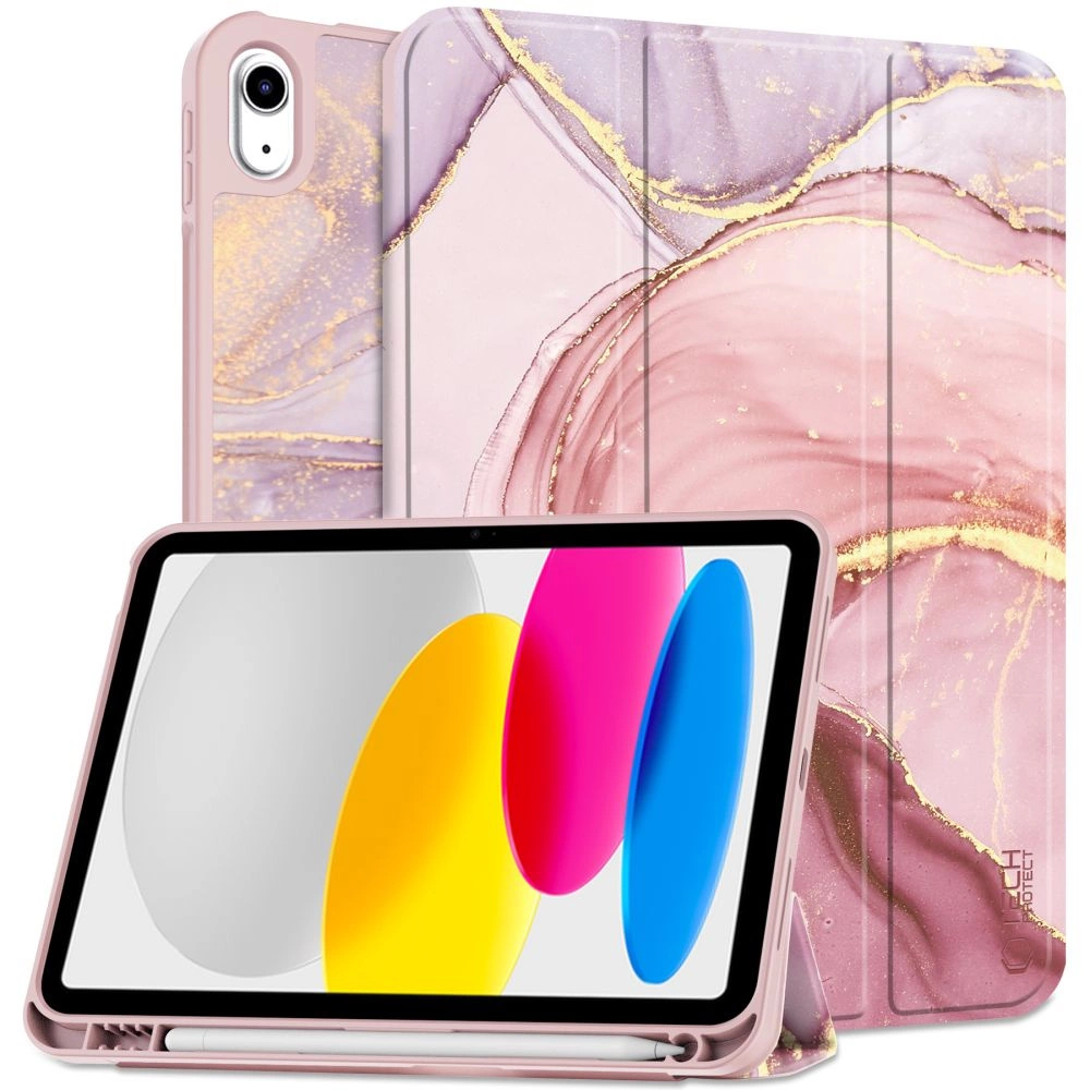 Apple iPad (2022) 10.9" (A2757 A2696) 10 gen. Tech-Protect SC Pen Protective Cover Case, Pink Marble | Чехол...