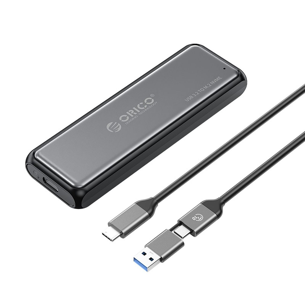 Отсек для диска M.2 NVME USB-C 3.2 10 Гбит/с - серый