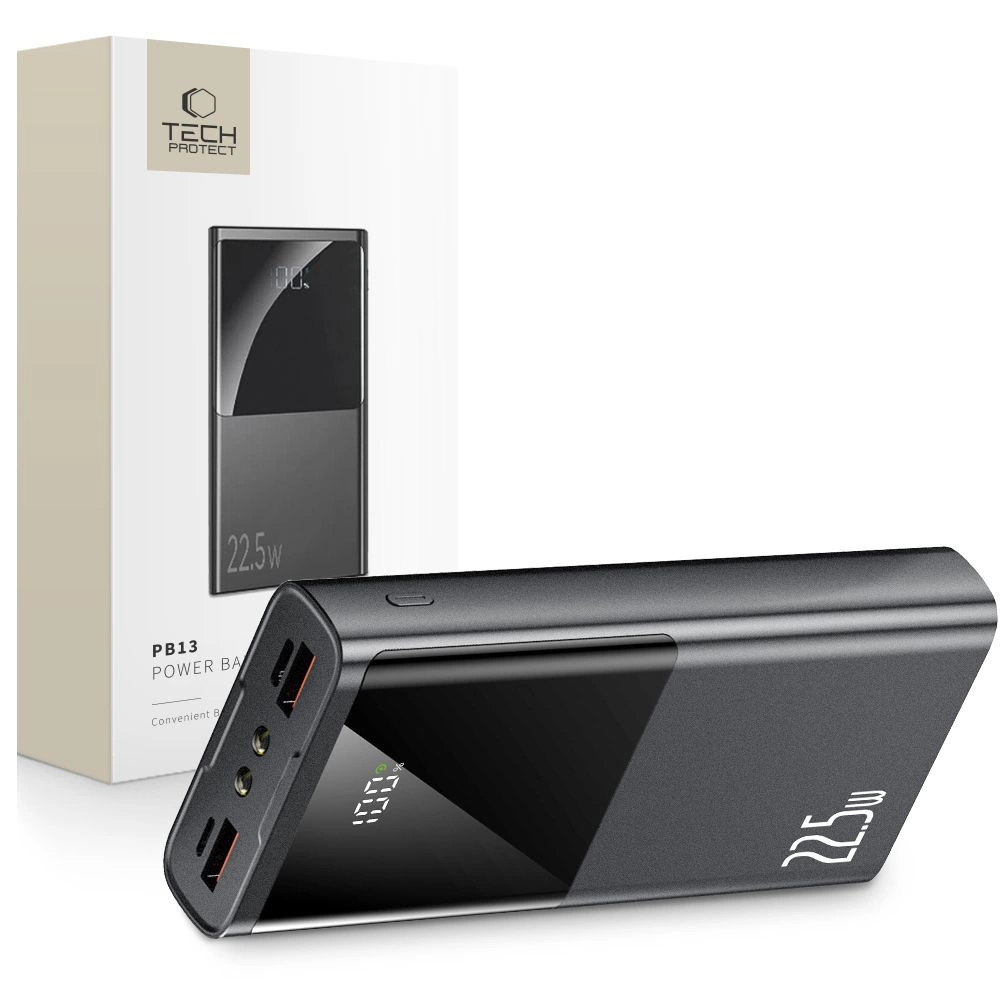 Внешний аккумулятор Tech-Protect PB13 20000мАч 22.5Вт 2x USB-A / USB-C / Lightning с...