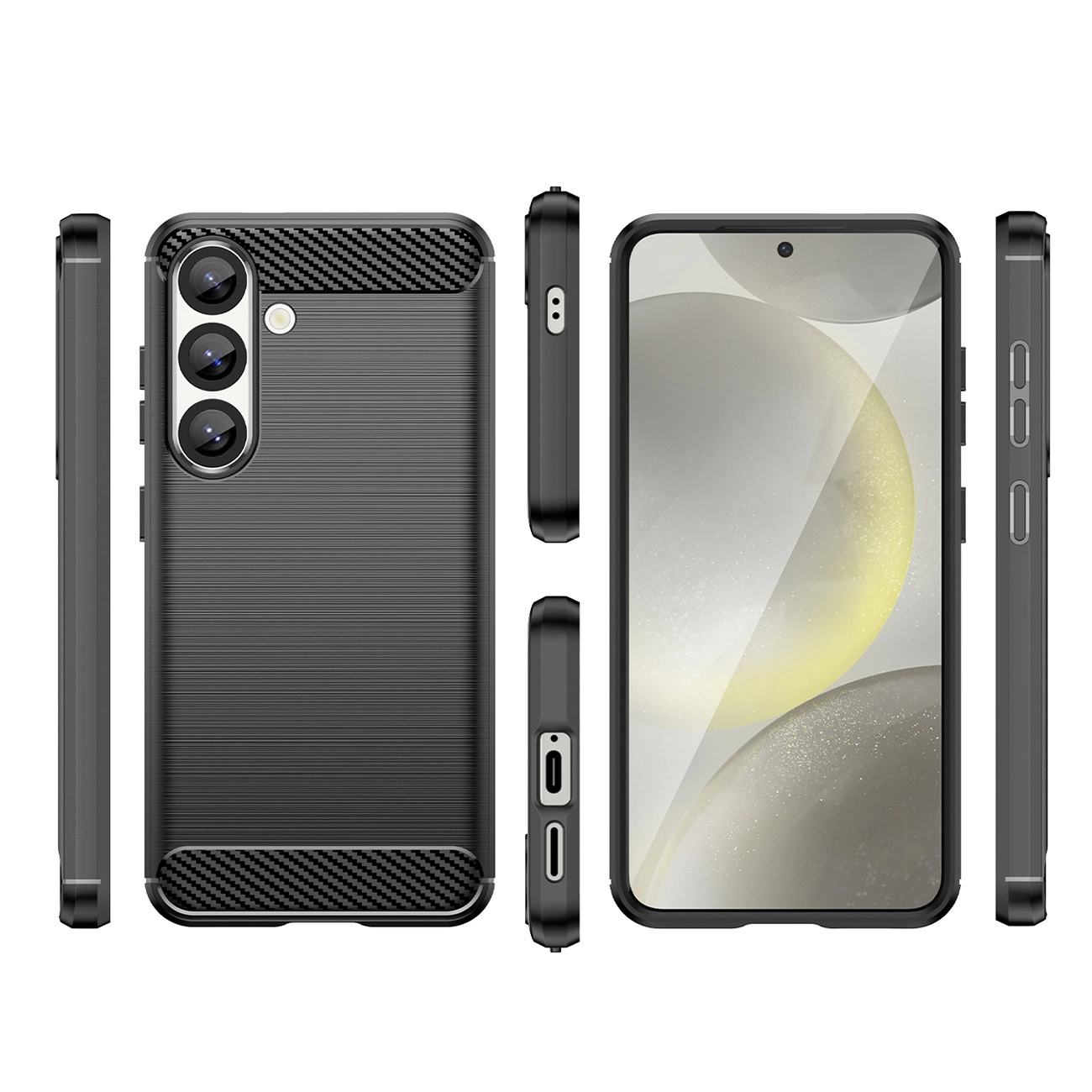 Google Pixel 10 Pro Carbon Fiber TPU Protective Case Cover, Black | Чехол Обложка Бампер Кабура (1)