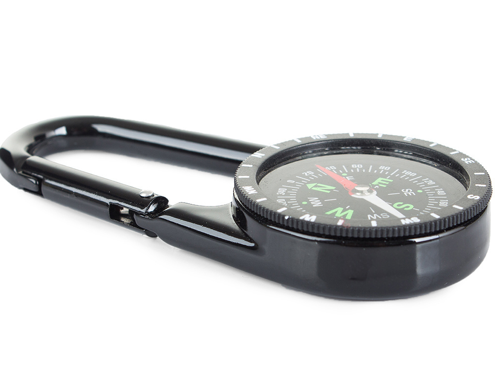 Металлический туристический компас с карабином для походов (3)