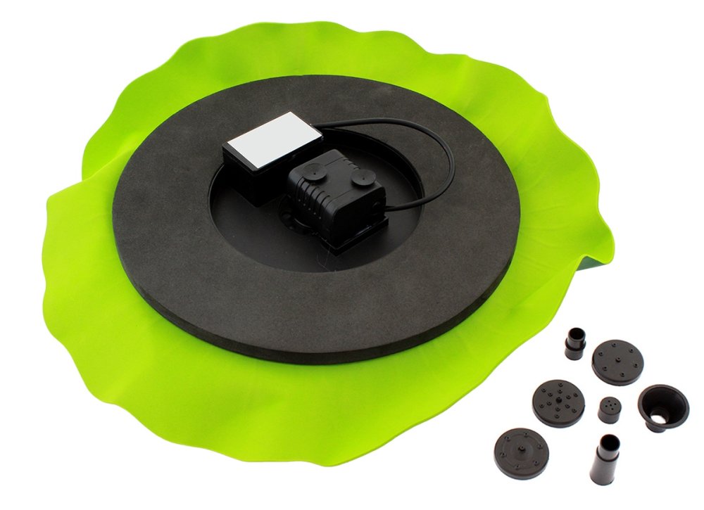 Солнечный насос для пруда с дизайном листа, черный (1)