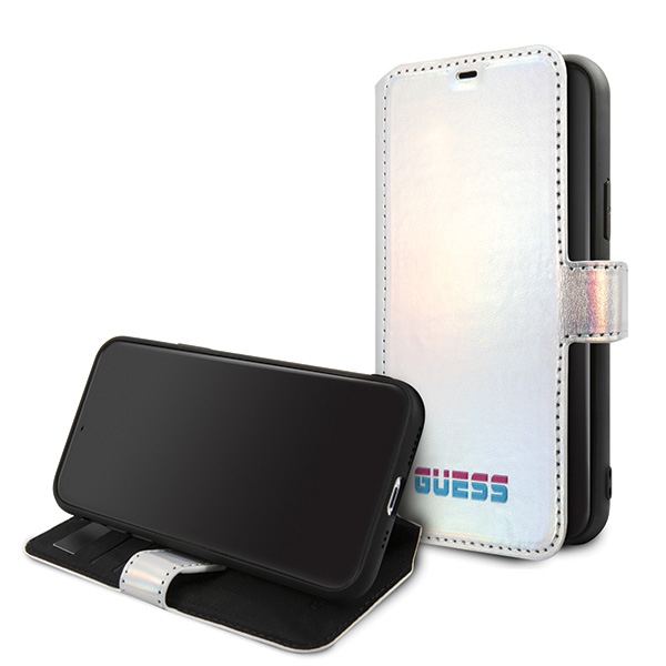 Apple iPhone 11 Pro Max 6.5'' Guess Iridescent Bookcase Cover (GUFLBKN65BLD), Silver | Чехол Кейс Бампер... (0)