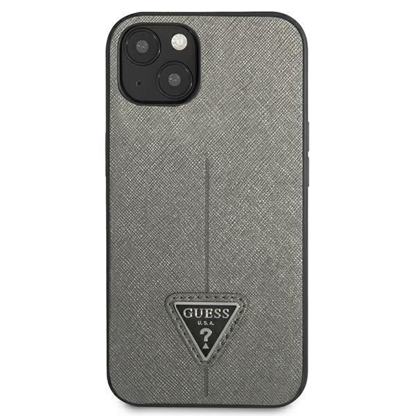 Apple iPhone 13 Mini 5,4" Guess Saffiano Triangle Logo Case Cover, Silver | Чехол Кейс Бампер... (1)