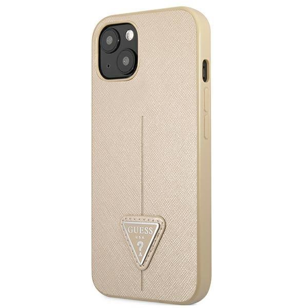 Apple iPhone 13 Mini 5,4" Guess Saffiano Triangle Logo Case Cover, Beige | Чехол Кейс Бампер... (0)