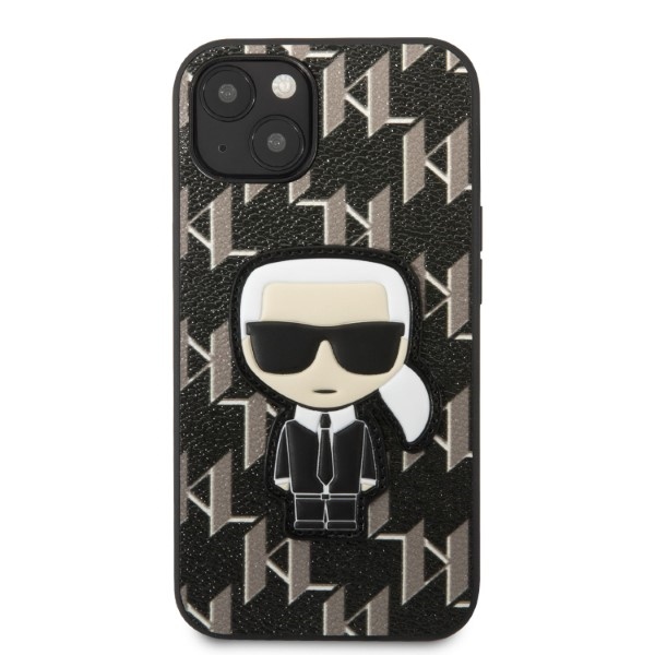 Apple iPhone 13 mini 5.4" Karl Lagerfeld Monogram Ikonik Patch Case Cover (KLHCP13SPMNIKBK), Black | Чехол... (1)