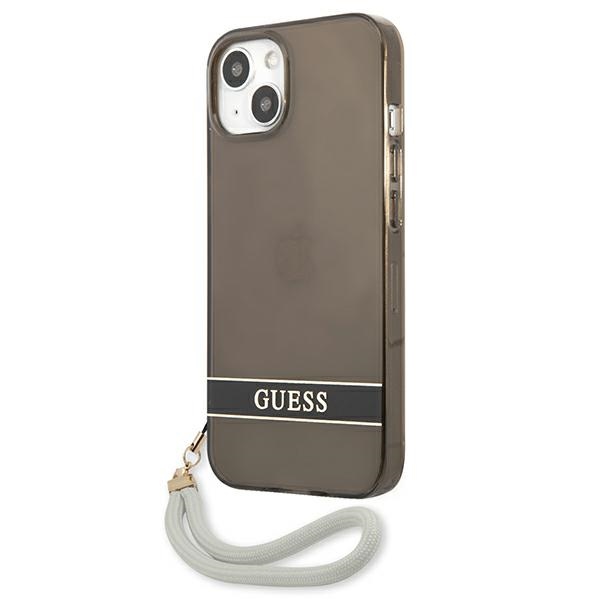 Apple iPhone 13 mini 5.4'' Guess Translucent Strap Case Cover (GUHCP13SHTSGSK), Black | Чехол Кейс... (0)