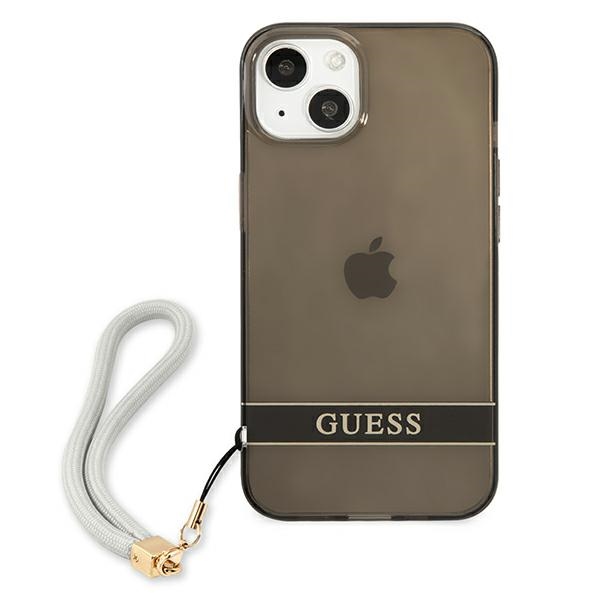 Apple iPhone 13 mini 5.4'' Guess Translucent Strap Case Cover (GUHCP13SHTSGSK), Black | Чехол Кейс... (1)