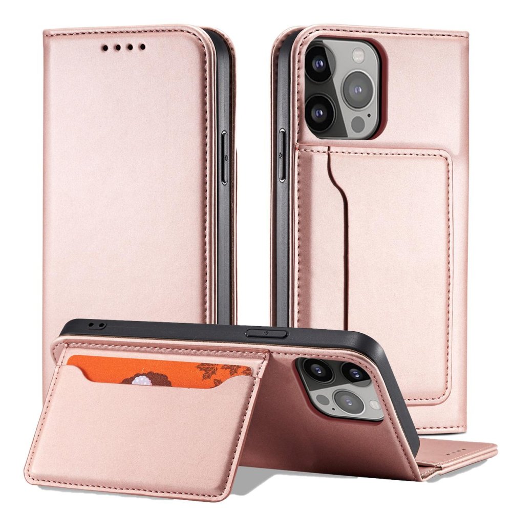 Apple iPhone 13 Pro 6.1'' Magnet Card Pouch Wallet Book Case Cover, Pink | Чехол для Телефона... (1)