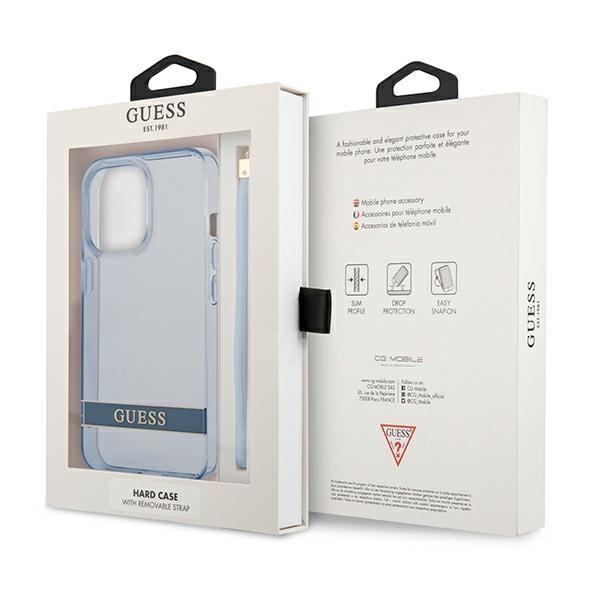 Apple iPhone 13 Pro 6.1" Guess Translucent Strap Case Cover, Blue | Чехол Кейс Бампер Обложка... (0)