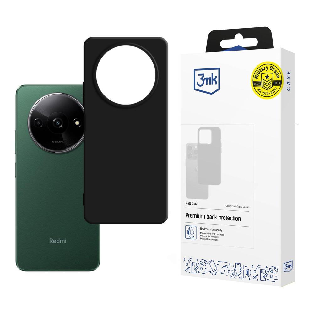 Xiaomi Redmi A3 3MK Matt Case Cover, Black | Матовый Чехол Кейс Бампер Обложка для Телефона