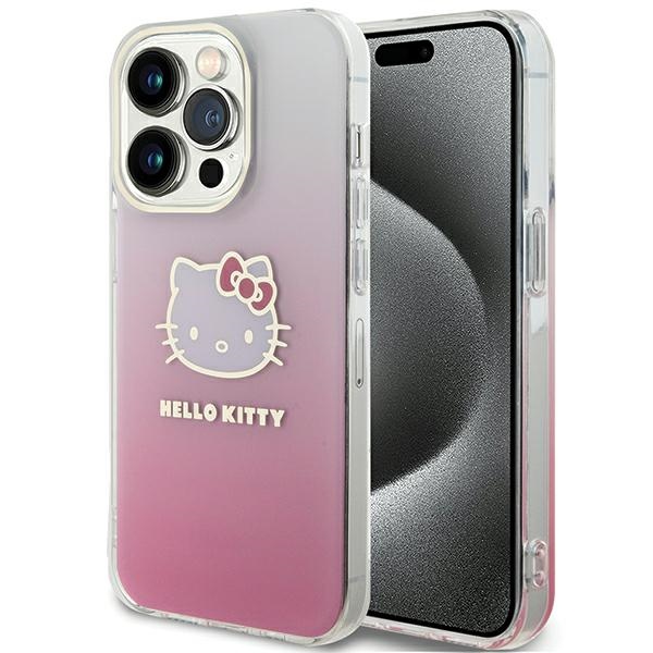 Apple iPhone 13 / 13 Pro 6.1'' Hello Kitty IML Gradient Electrop Kitty Head Cover Case, Pink | Чехол Кабура...
