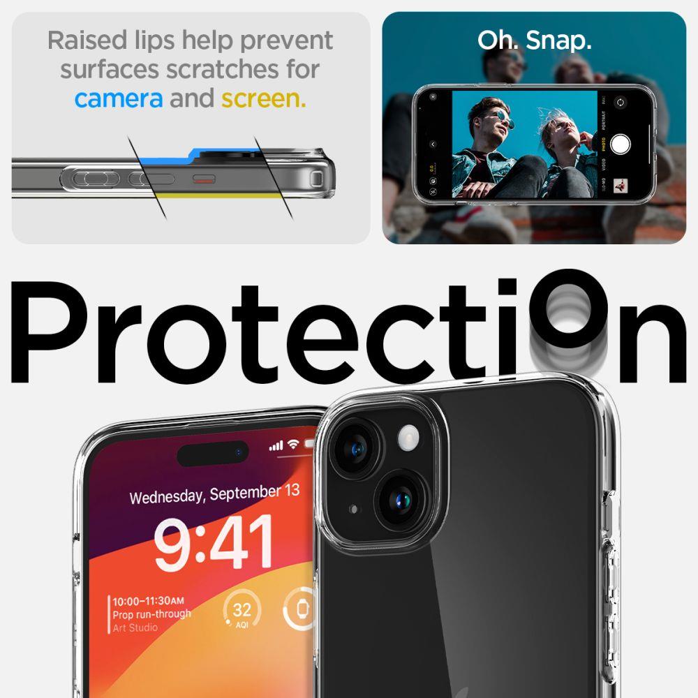 Apple iPhone 15 Plus 6.7'' Spigen Liquid Crystal TPU Case Cover, Transparent | Чехол Кейс Бампер... (1)