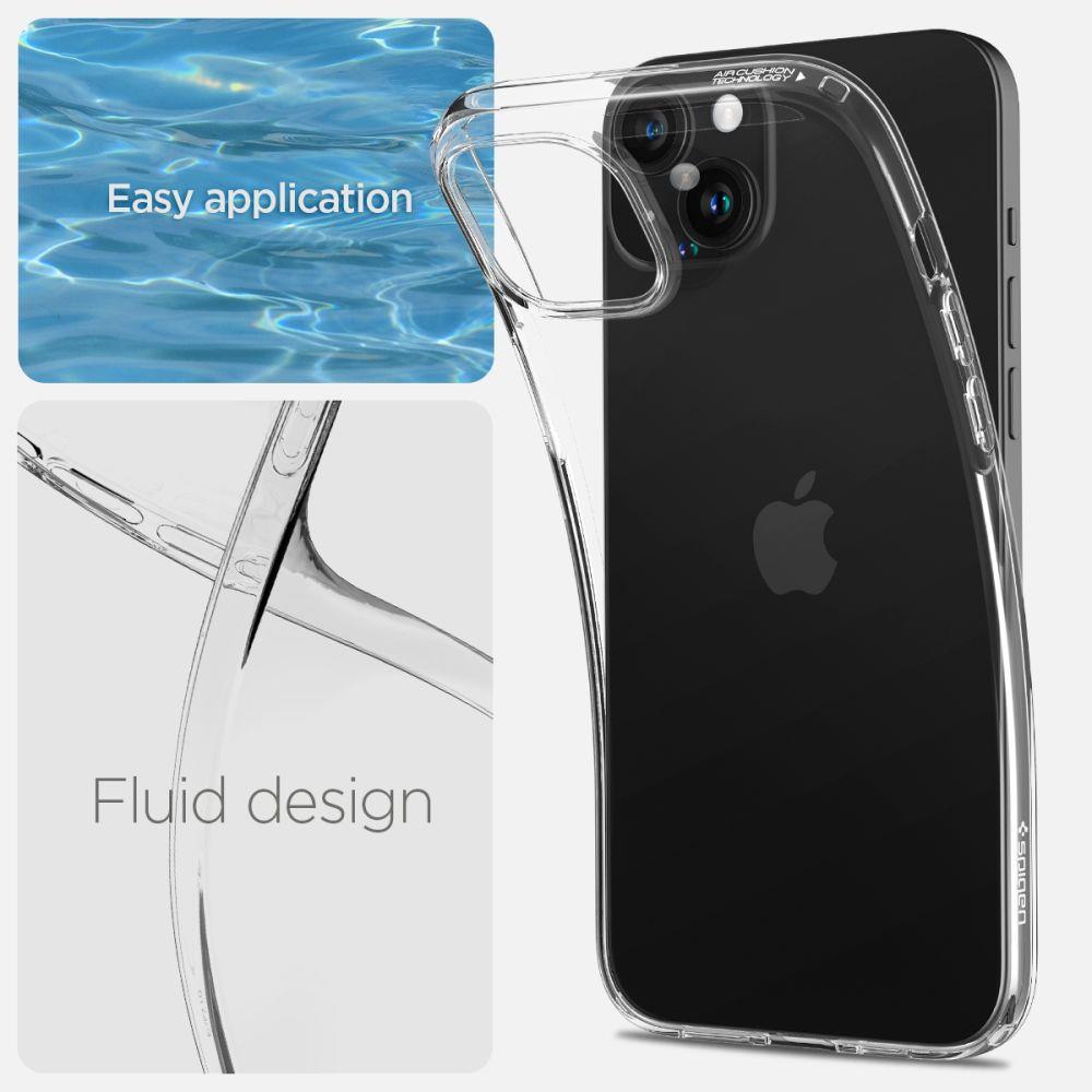 Apple iPhone 15 Plus 6.7'' Spigen Liquid Crystal TPU Case Cover, Transparent | Чехол Кейс Бампер... (2)