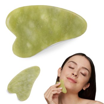 Нефритовая пластина, Гуа-ша камень из нефрита для массажа лица, шеи и тела | Jade Body Massager Gua Sha Plate
