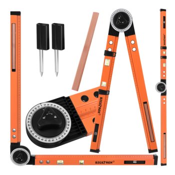 Регулируемый угольник транспортир и уровень 500мм Bigstren 27309