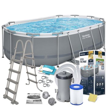 Каркасный бассейн Bestway Power Steel 427x250x100 см, набор 11в1 56620