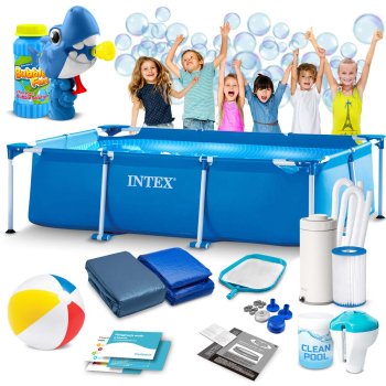 Каркасный бассейн INTEX 28272, 300x200x75 см, набор 16в1 с фильтр-насосом
