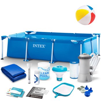 Каркасный бассейн INTEX 28270, 220 x 150 x 60 см, набор 16в1