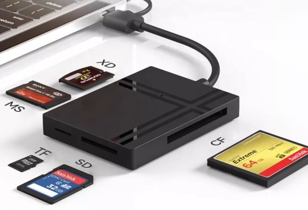 5-в-1 USB-C Картридер для CF/SD/TF/MS/XD 5Gbps (0)