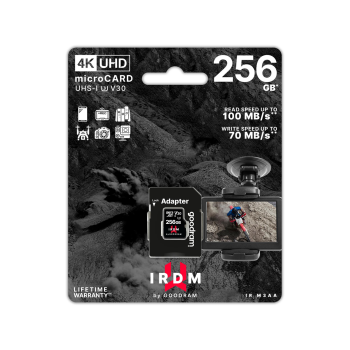 Карта памяти GoodRam IRDM 256GB microSD UHS-I U3 V30 с адаптером