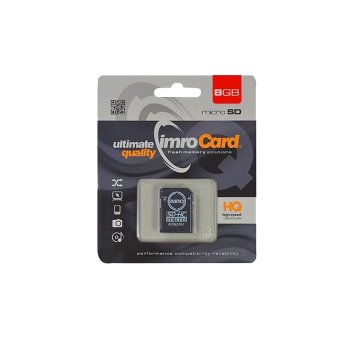 Карта памяти Imro 8GB microSDHC Class 10 с адаптером, черный